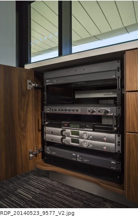 Rack integrated into joinery, Pinsent Masons