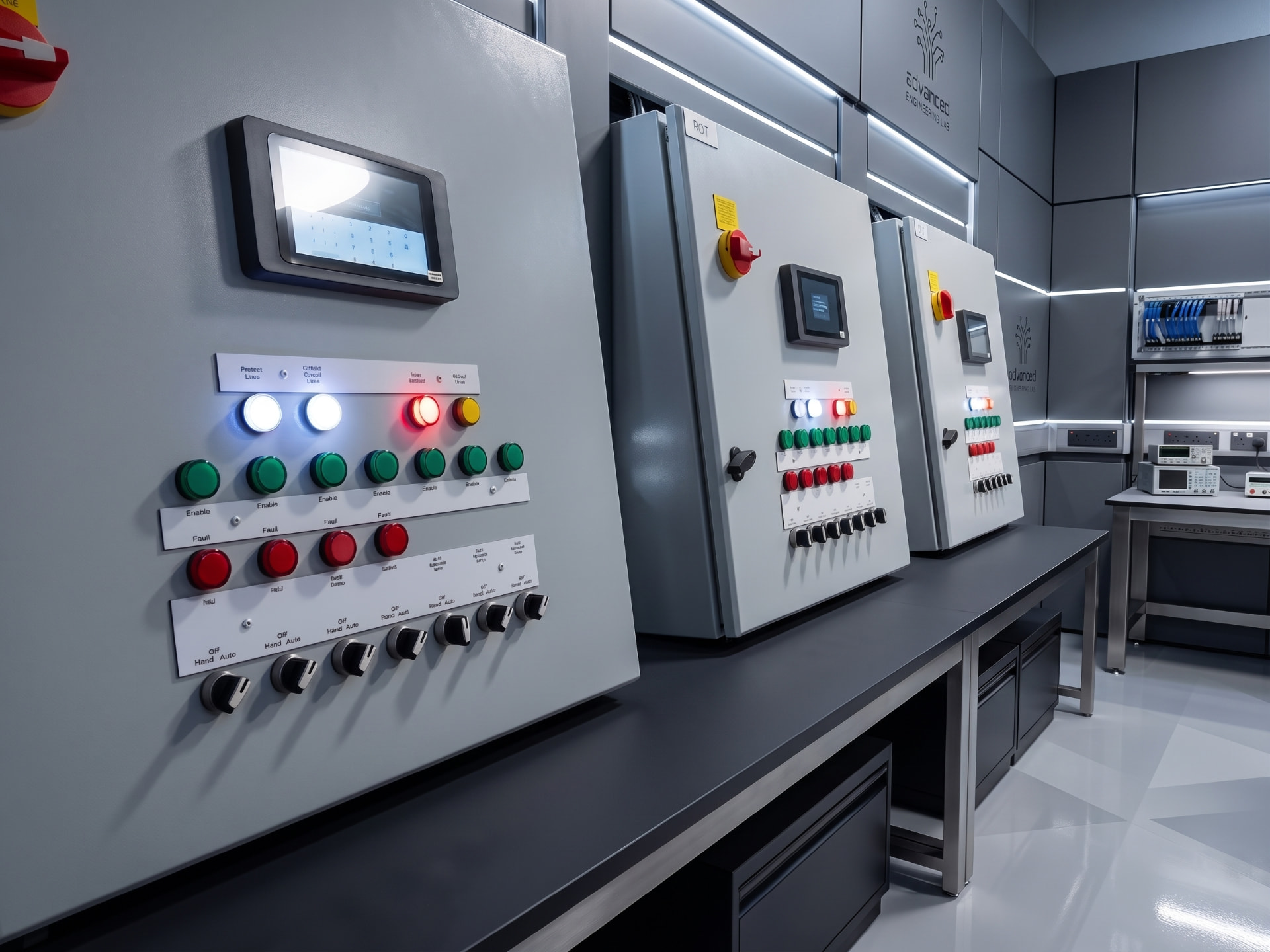 Control panels under bench test